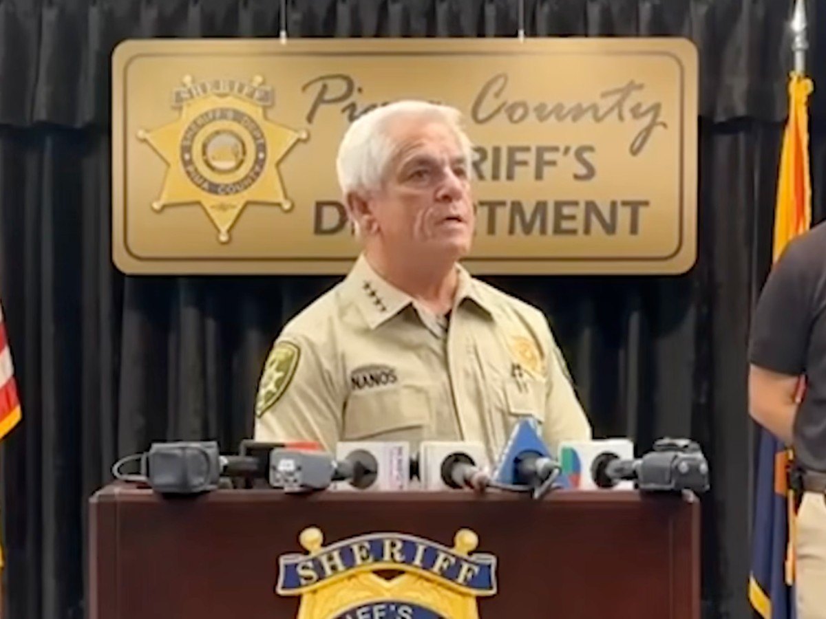 Pima County Sheriff Chris Nanos speaks at a press conference about Nancy Guthrie