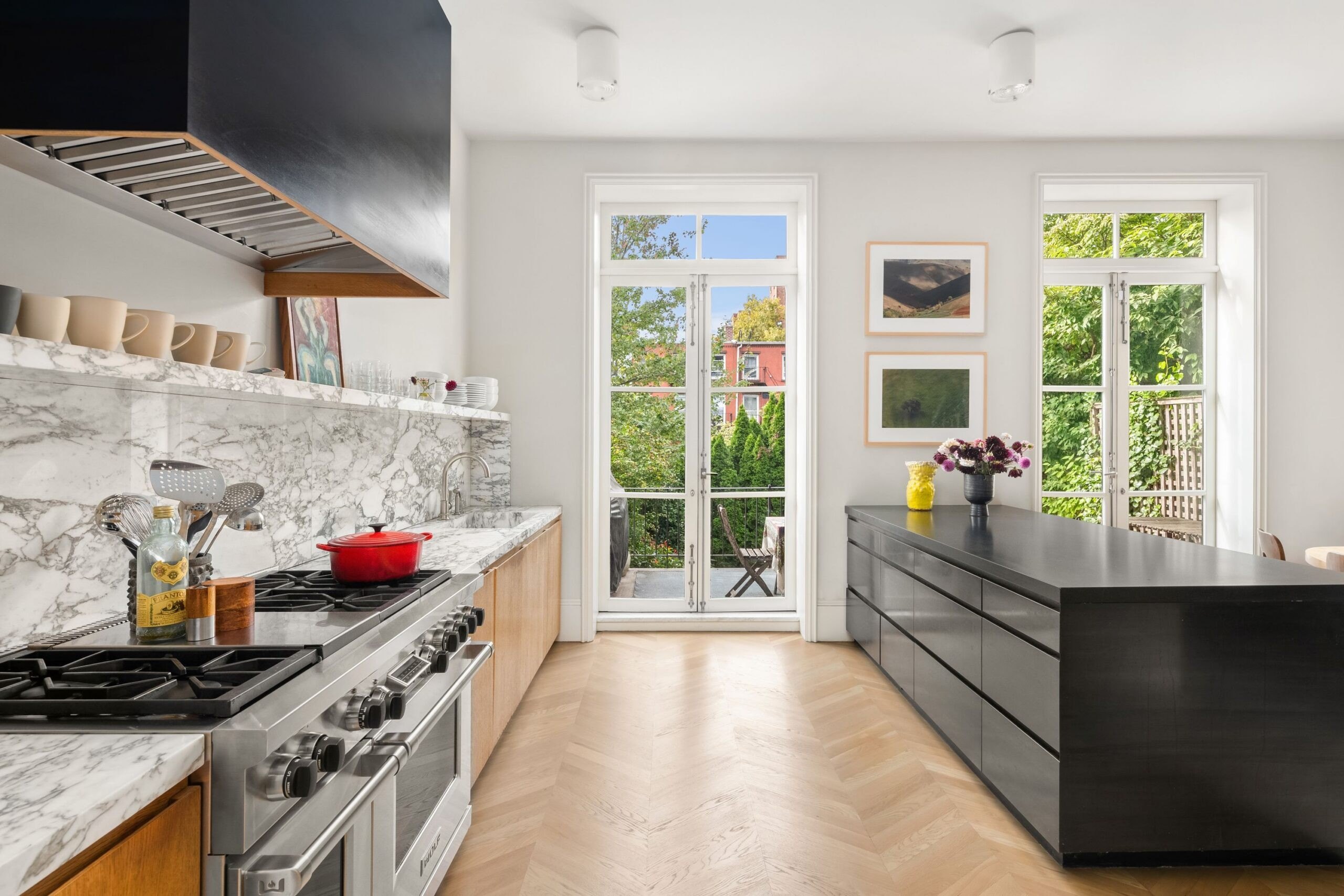 Kitchen of townhouse in Brooklyn, NY, on sale for $7,800,000