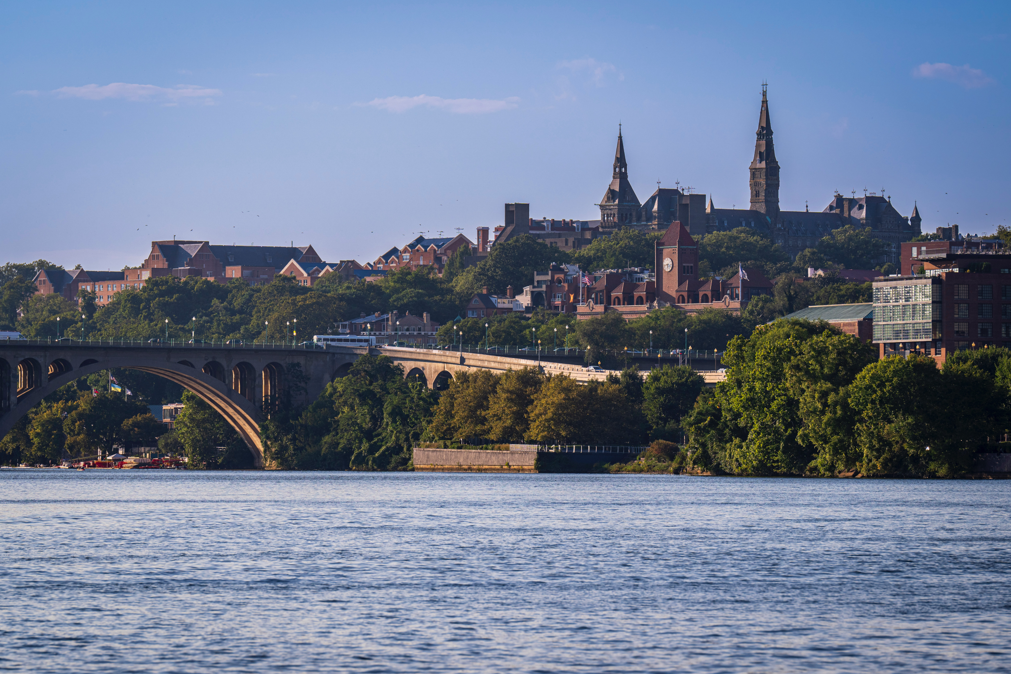 City buildings near the river