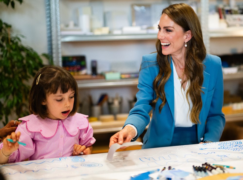 Catherine, Princess of Wales visits Scuola Comunale d'infanzia Anna Frank, a municipal pre-school for 3 – 6-year-olds during the first day of her visit to Reggio Emilia on May 13, 2026 in Reggio Emilia, Italy