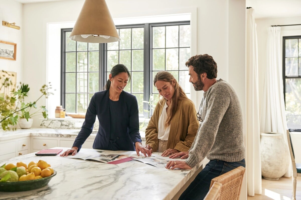 Redfin agent talking with clients