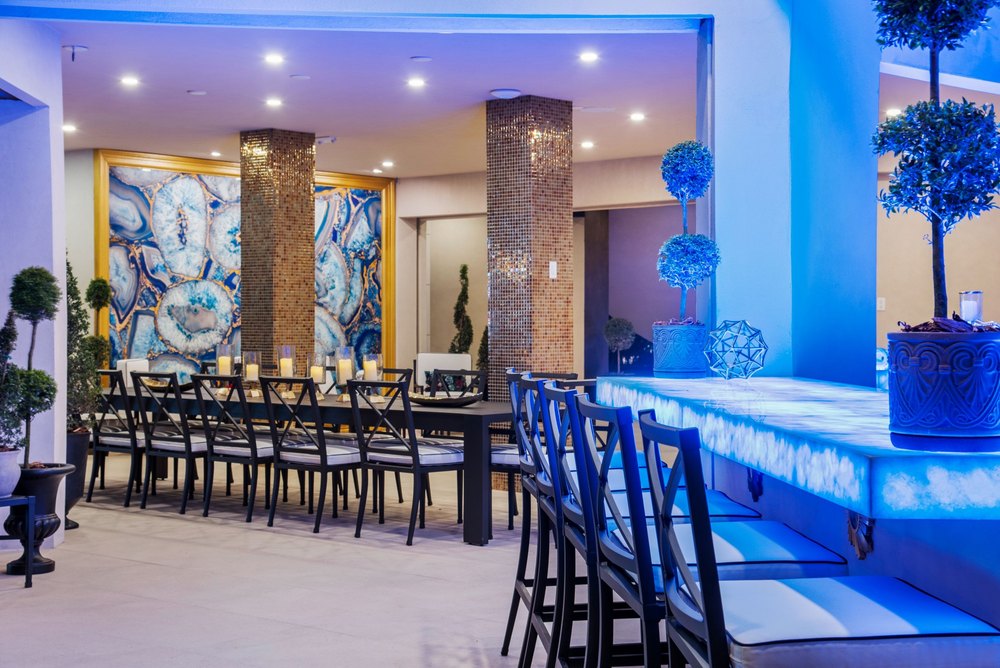 Entertaining spaces at Chateau on the Ocean in Islamorada, FL, on sale for $24,995,000