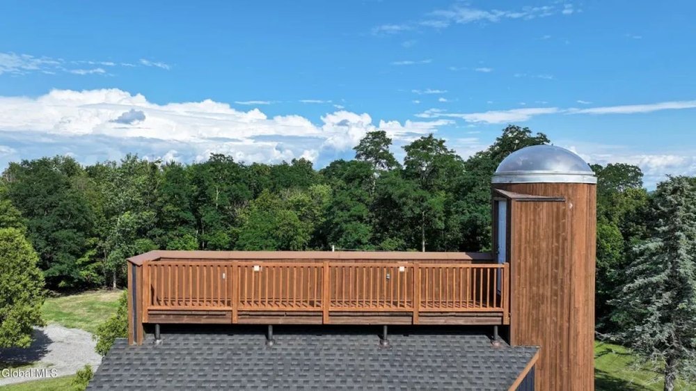 Silo lookout of midcentury home in Hague, NY, on sale for $995,000
