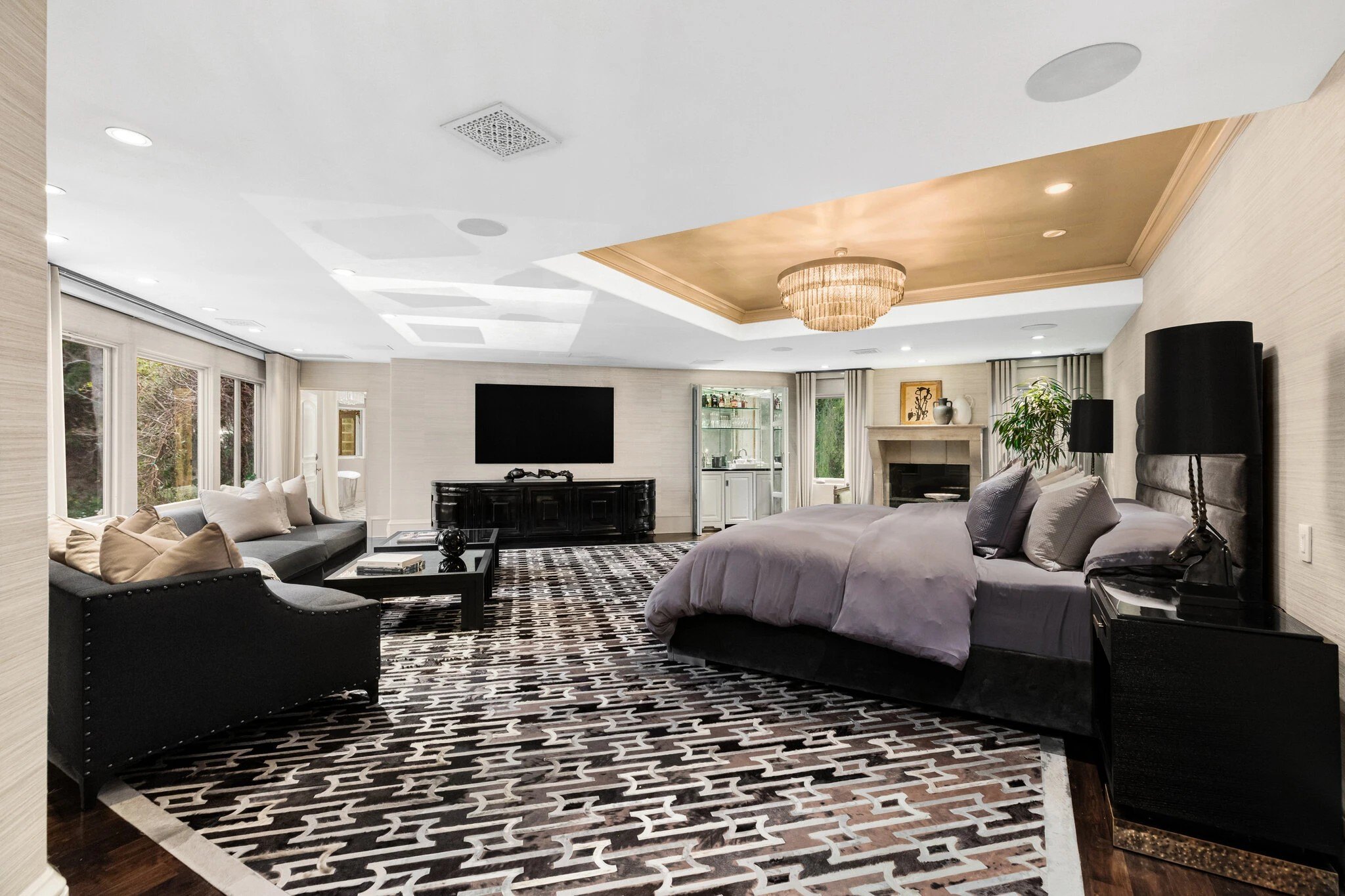 Bedroom in Kris Jenner's iconic 'Keeping Up With the Kardashians' mansion.