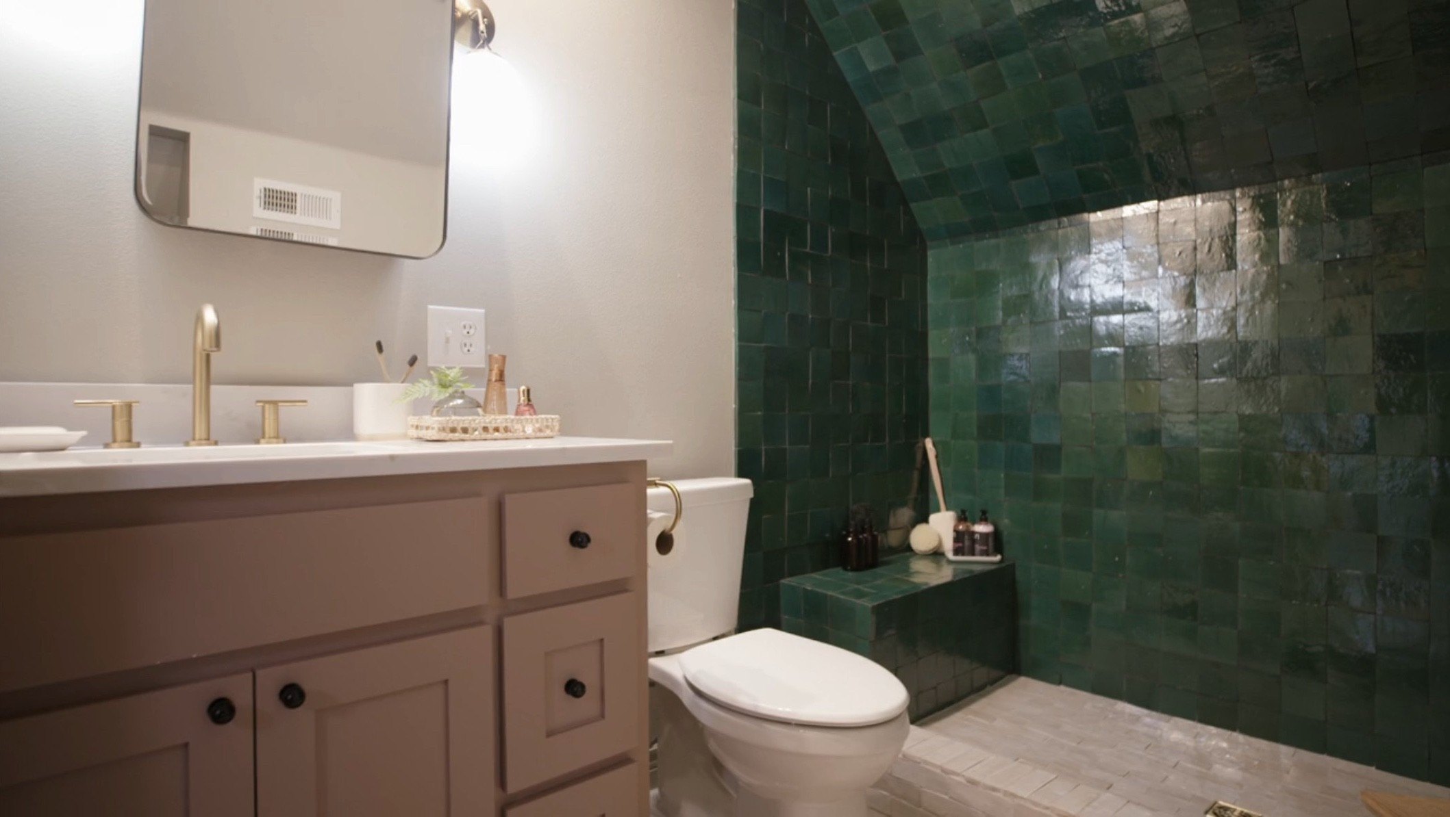 Dave and Jenny addressed daughter Sylvie's storage needs by overhauling her bathroom.