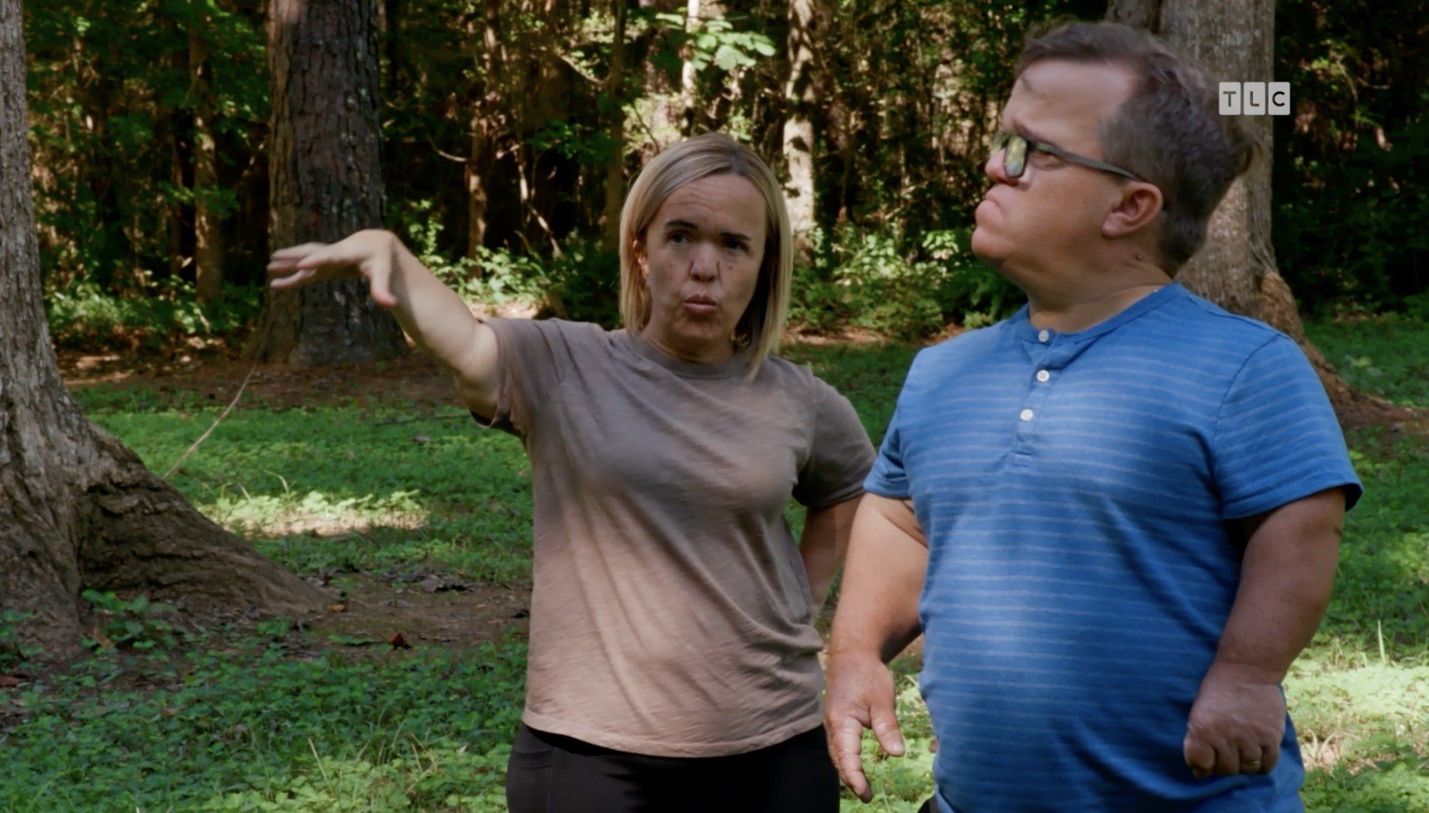 Liz's mother Amber Johnston tries to visualize where the large reception tent will be located.