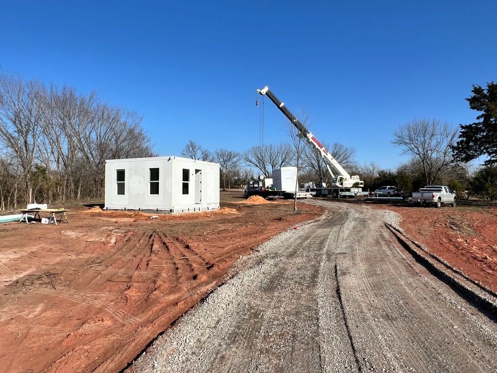 Photo of Boxabl home and crane