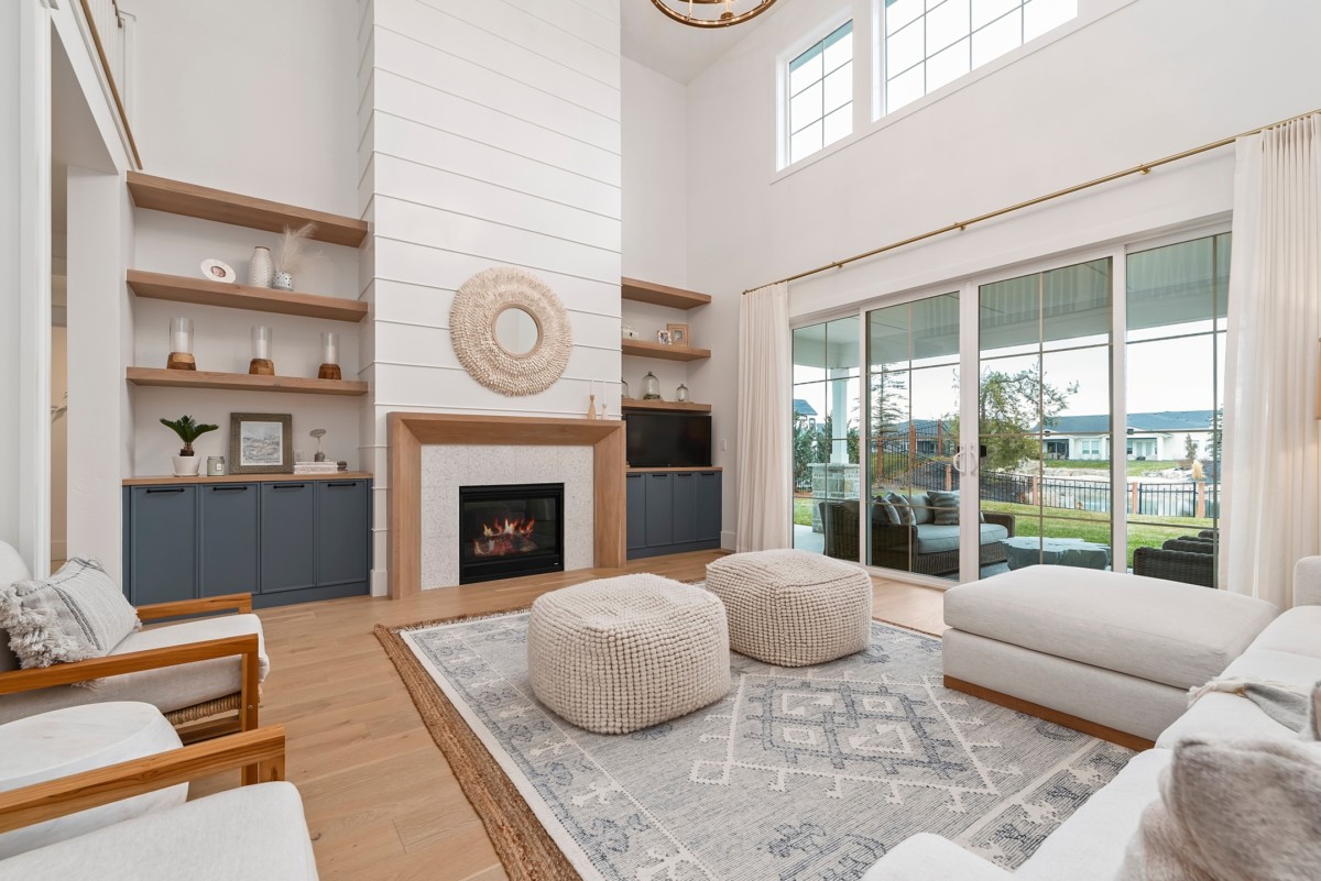 living room with fireplace 