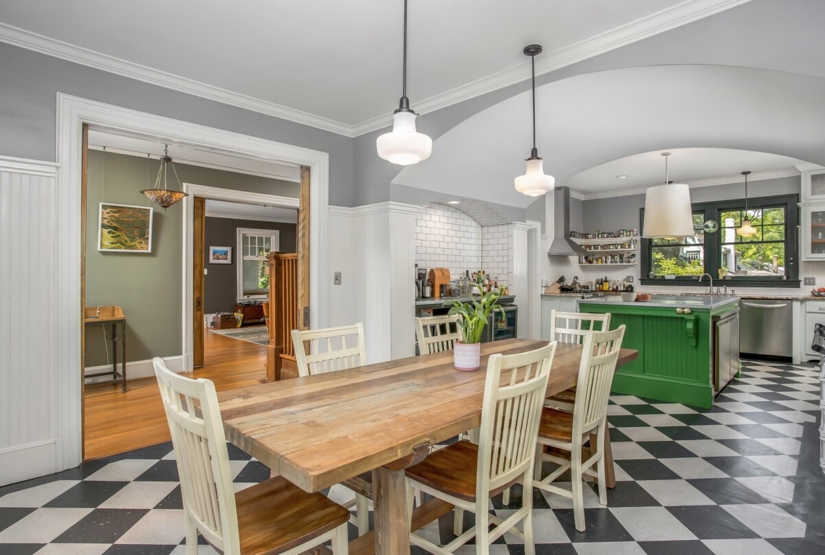 kitchen with pops of color redfin