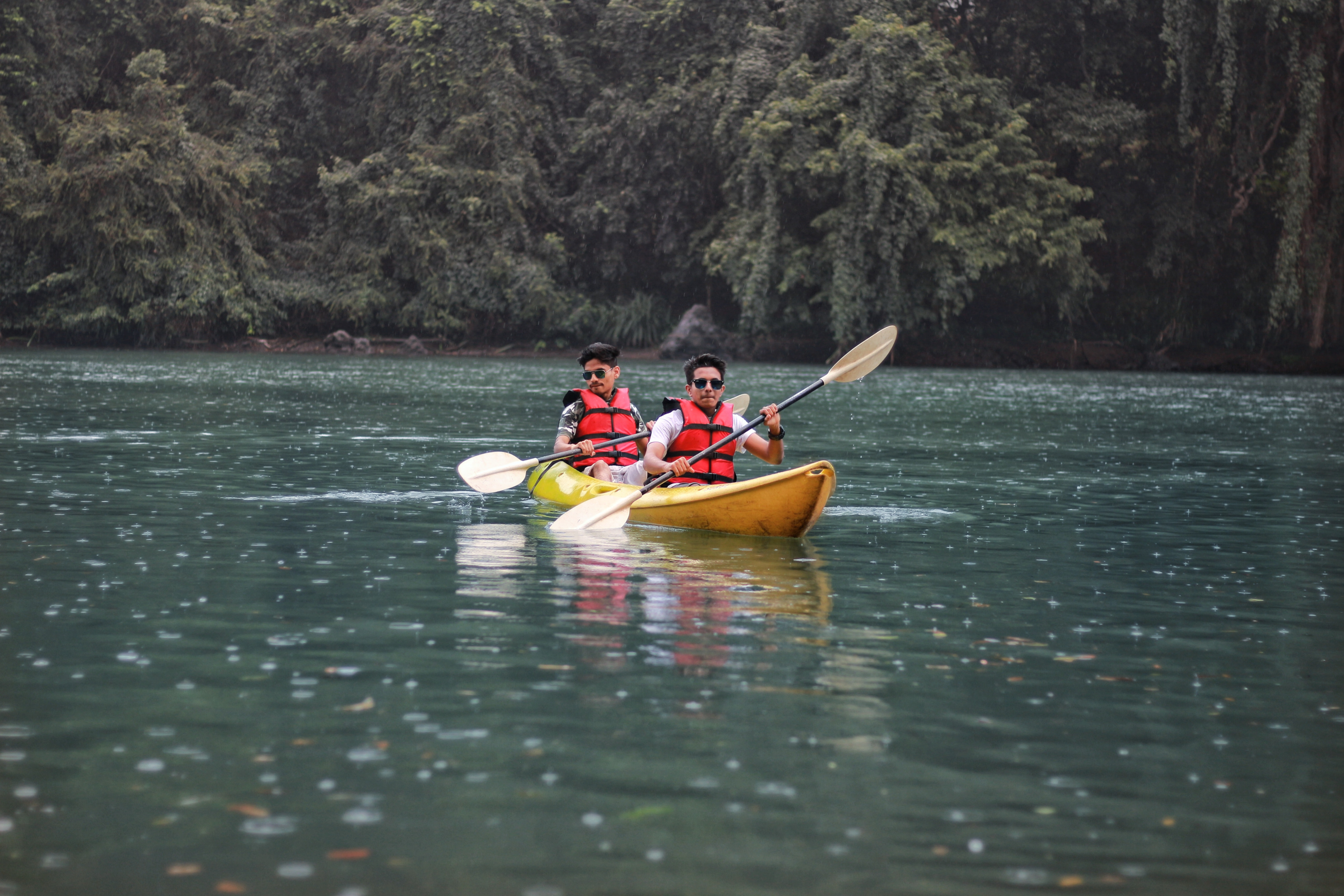 Two people in a kayak