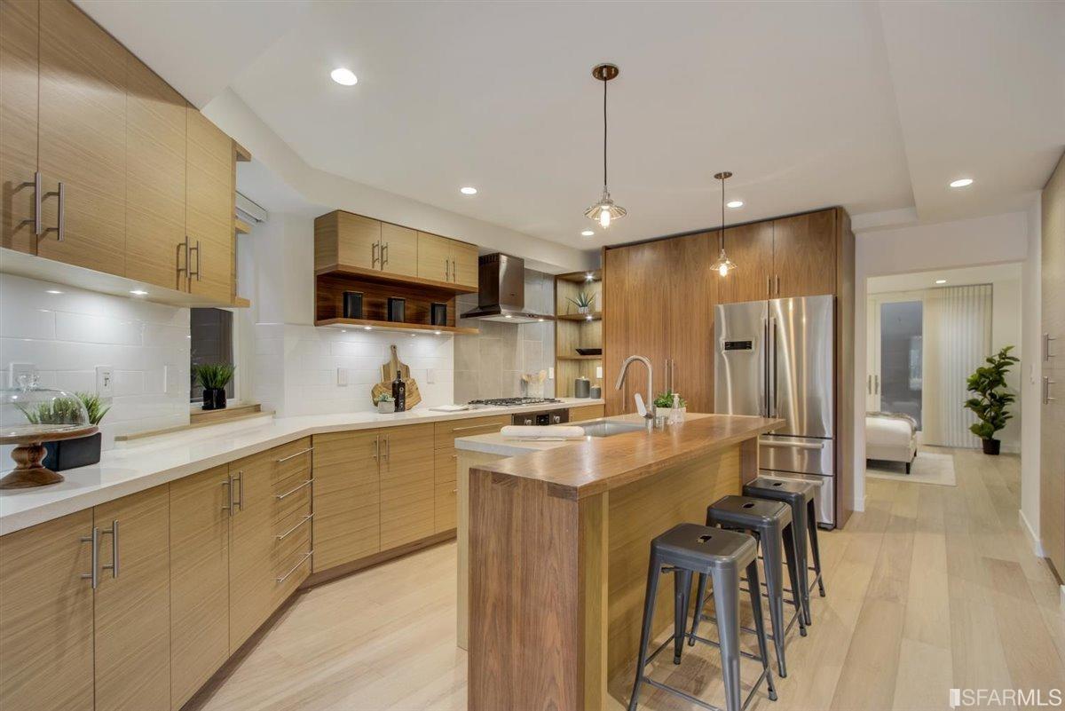 A wooden kitchen