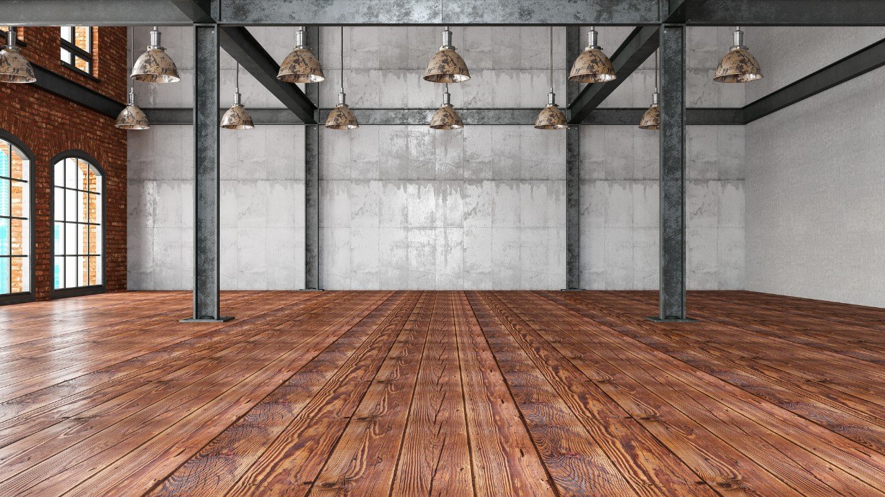 Loft with wooden floors