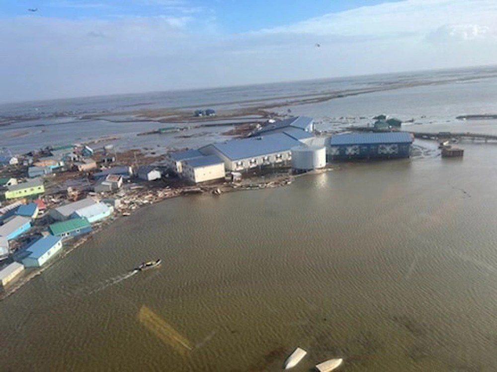 Coastal flooding in Alaska.