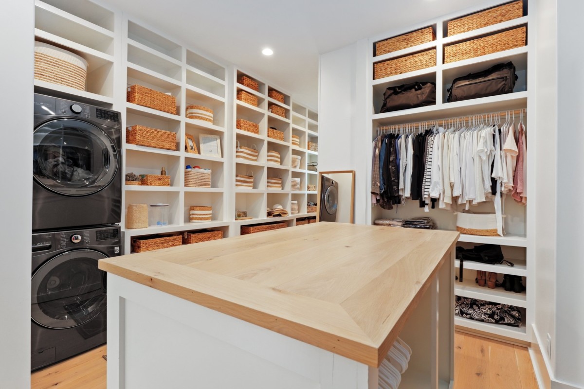 closet organization with bins and baskets 