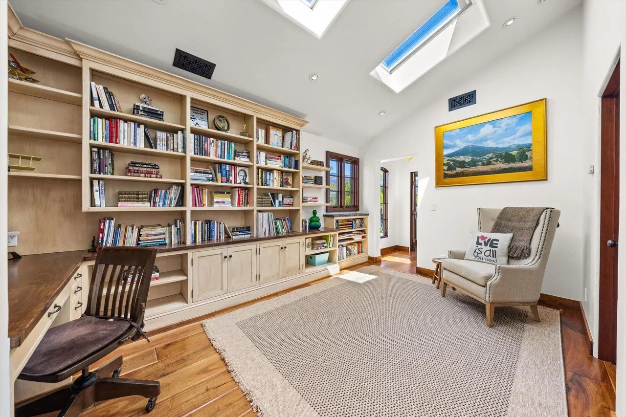 This light-filled office space is hidden off the primary suite.