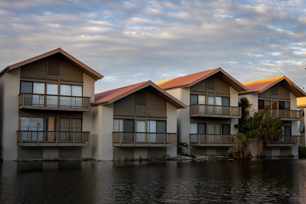 SARASOTA, FL - OCTOBER 10: A view of a flooded condo at Siesta