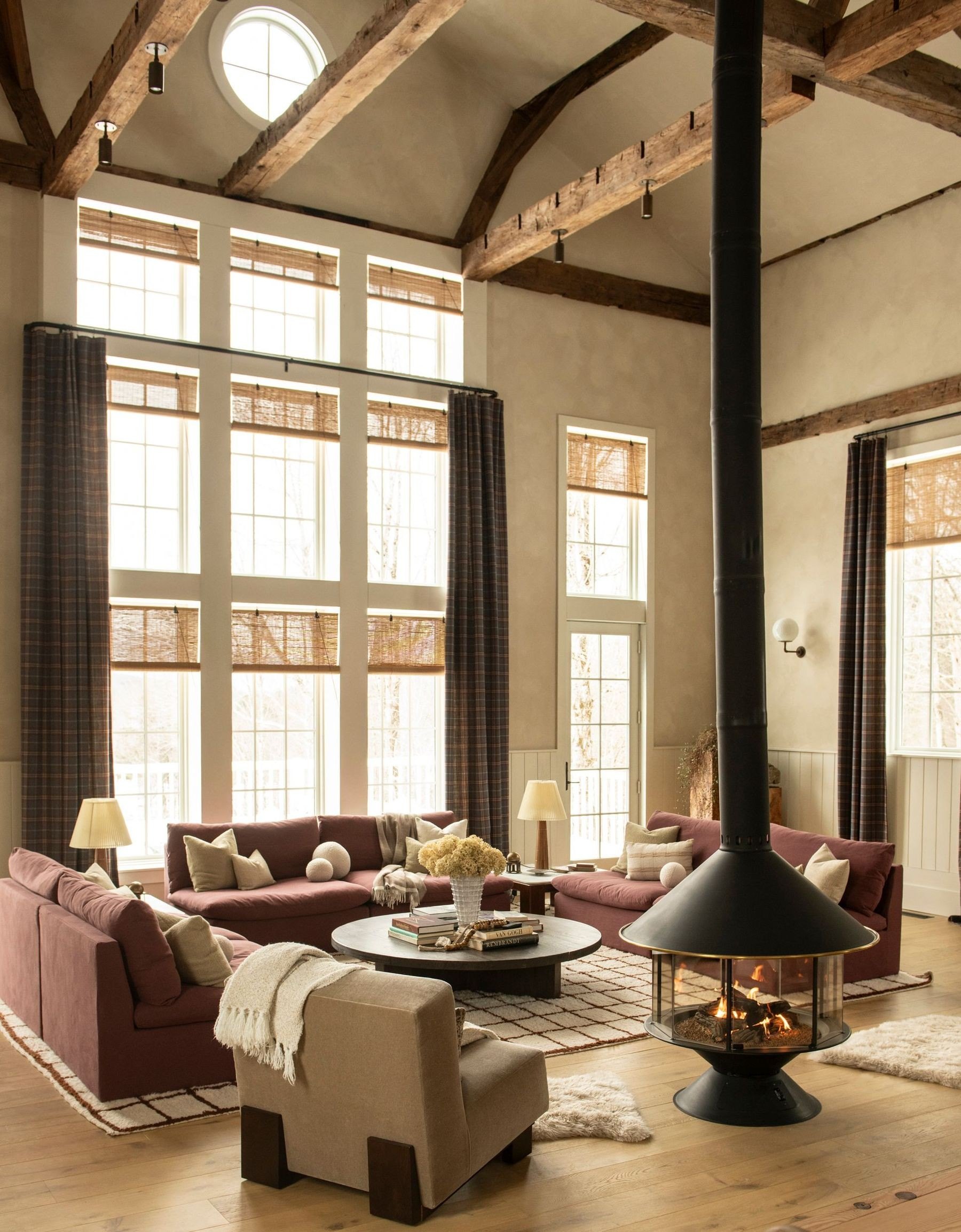 Great room in transformed church in Gilboa, NY, on sale for $2,995,000