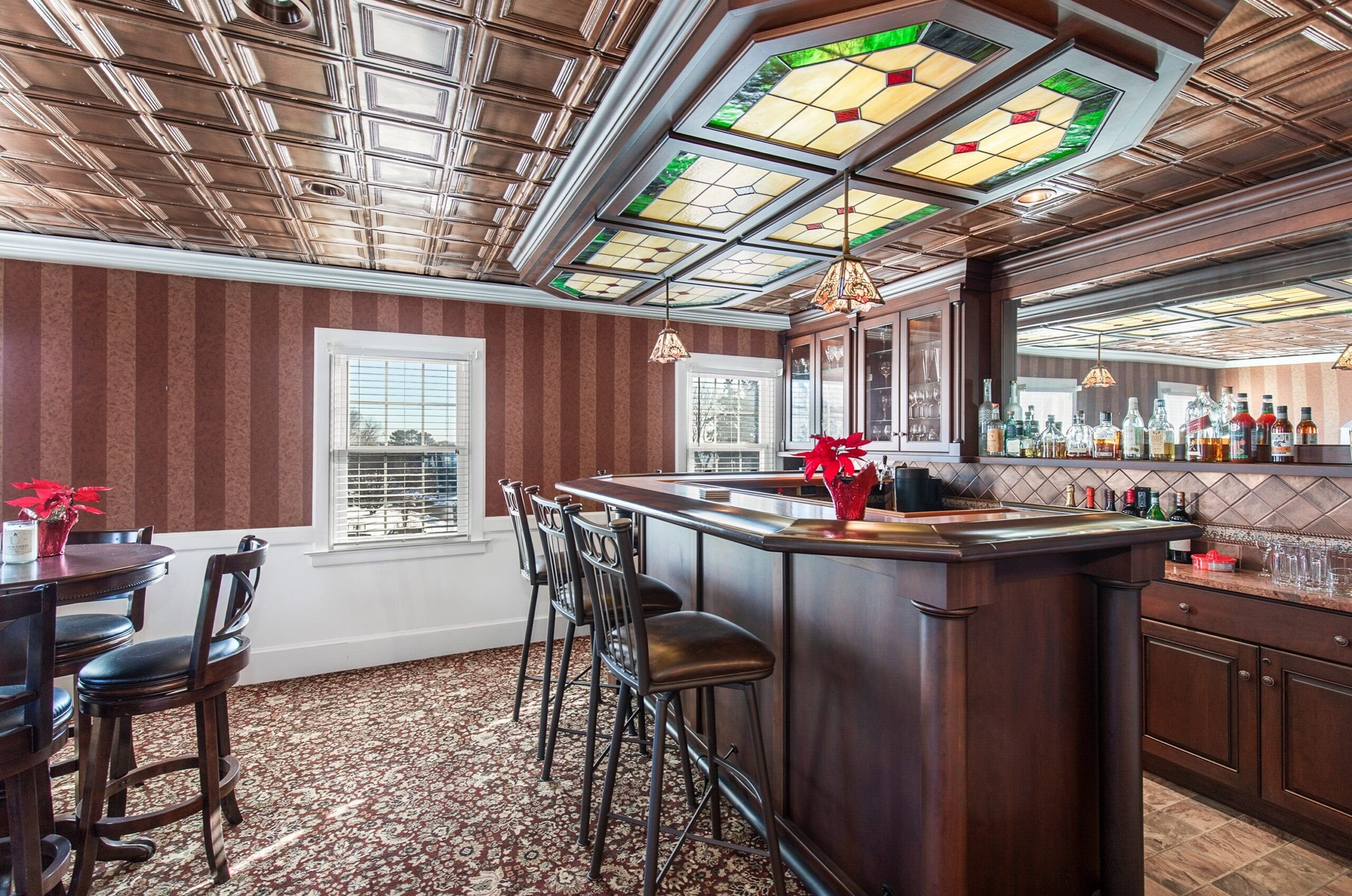 A bar in the upstairs bonus room in Milford, CT, on sale for $1,825,000