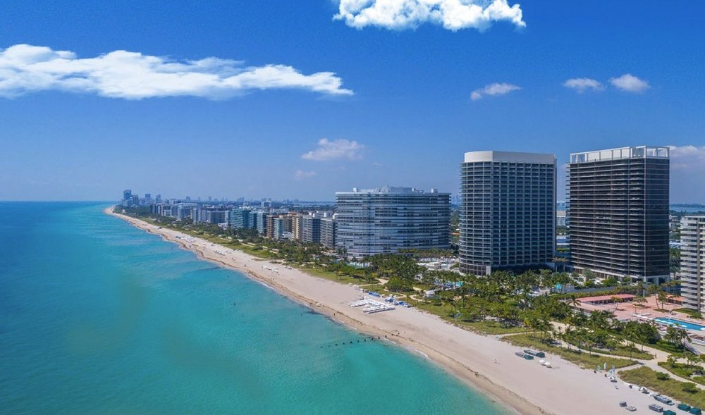 Two towers and pristine beach at St. Regis Bal Harbour