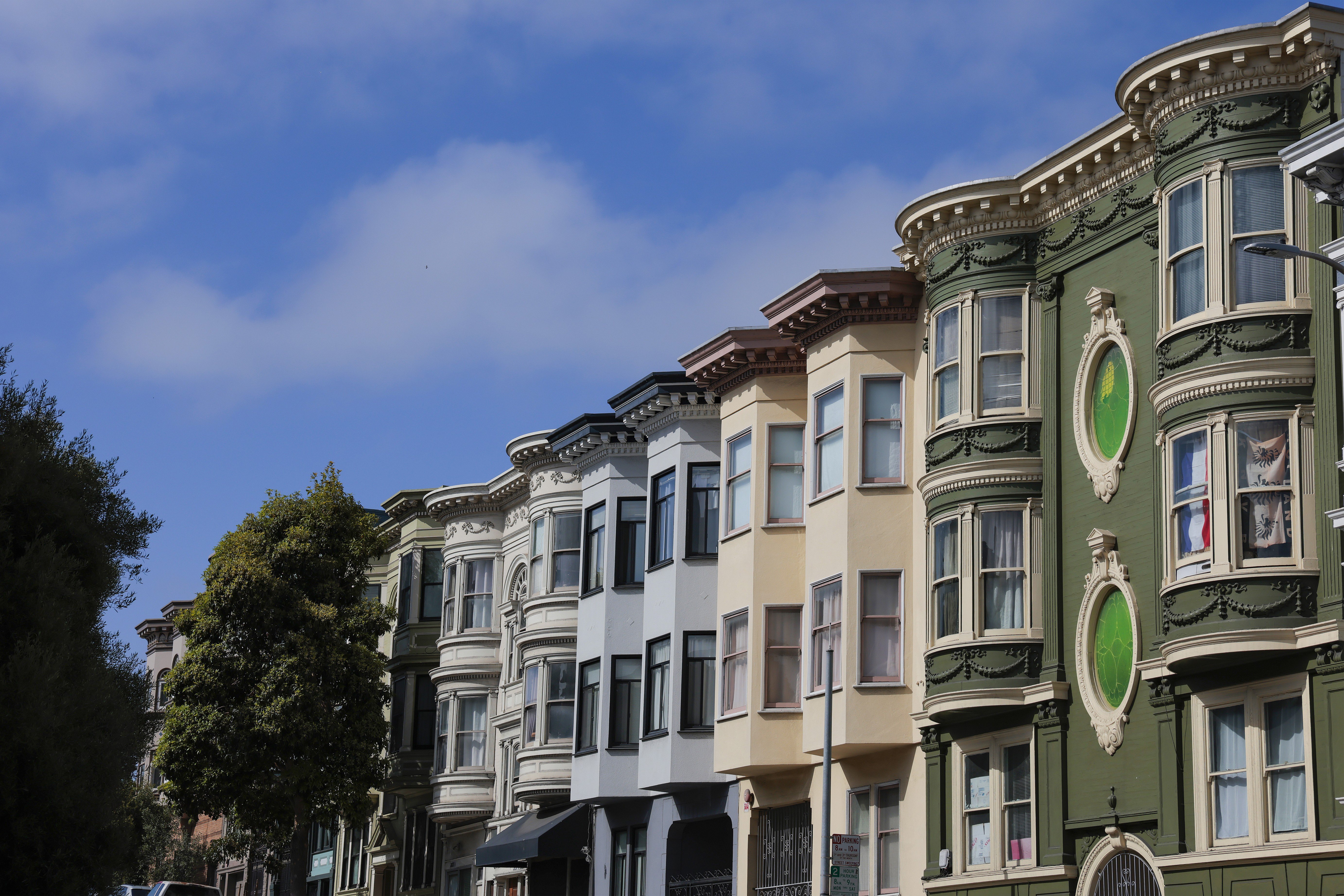 A view of homes in North Beach in San Fransisco