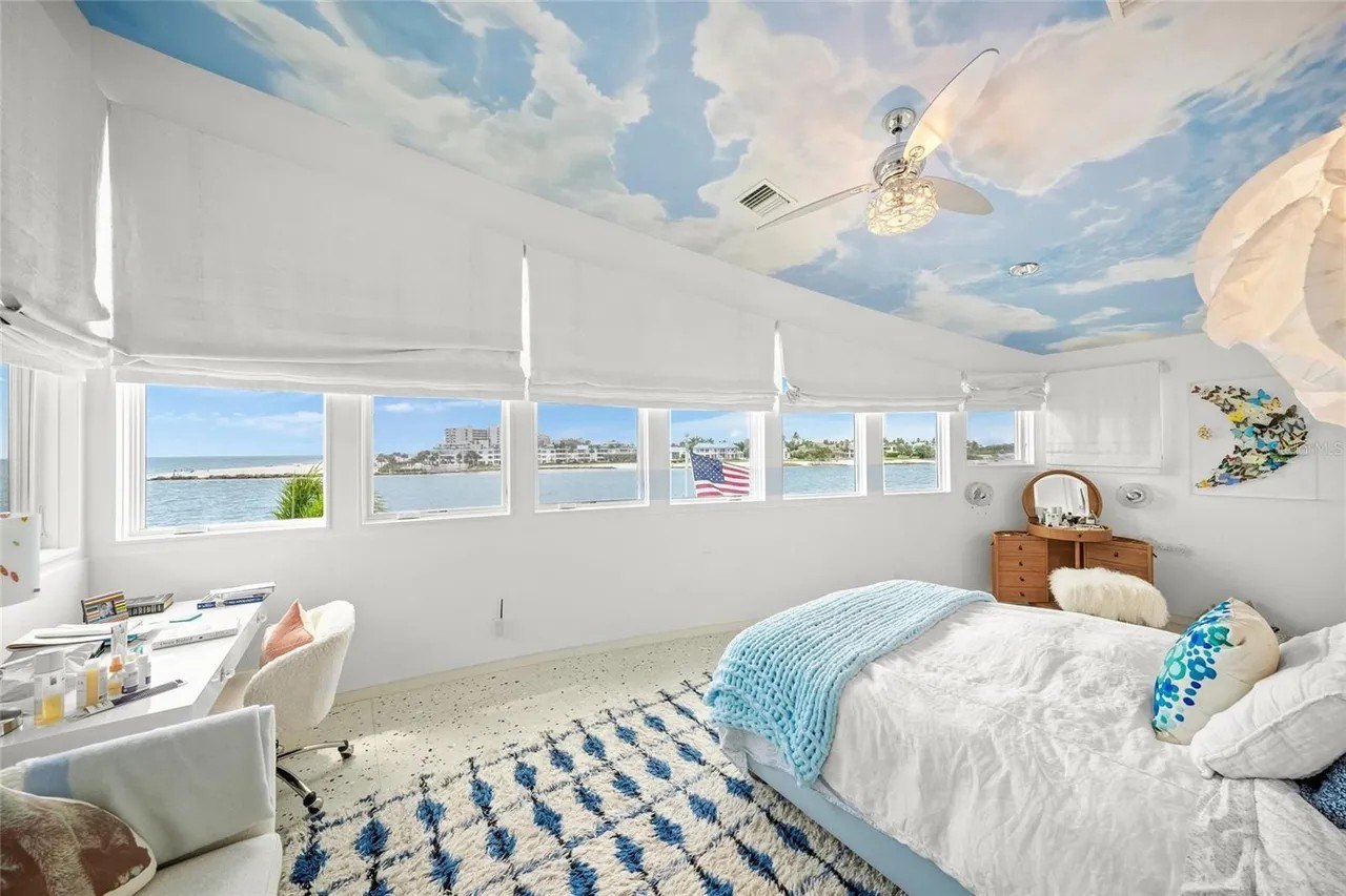 Each of the six bedrooms is uniquely decorated.