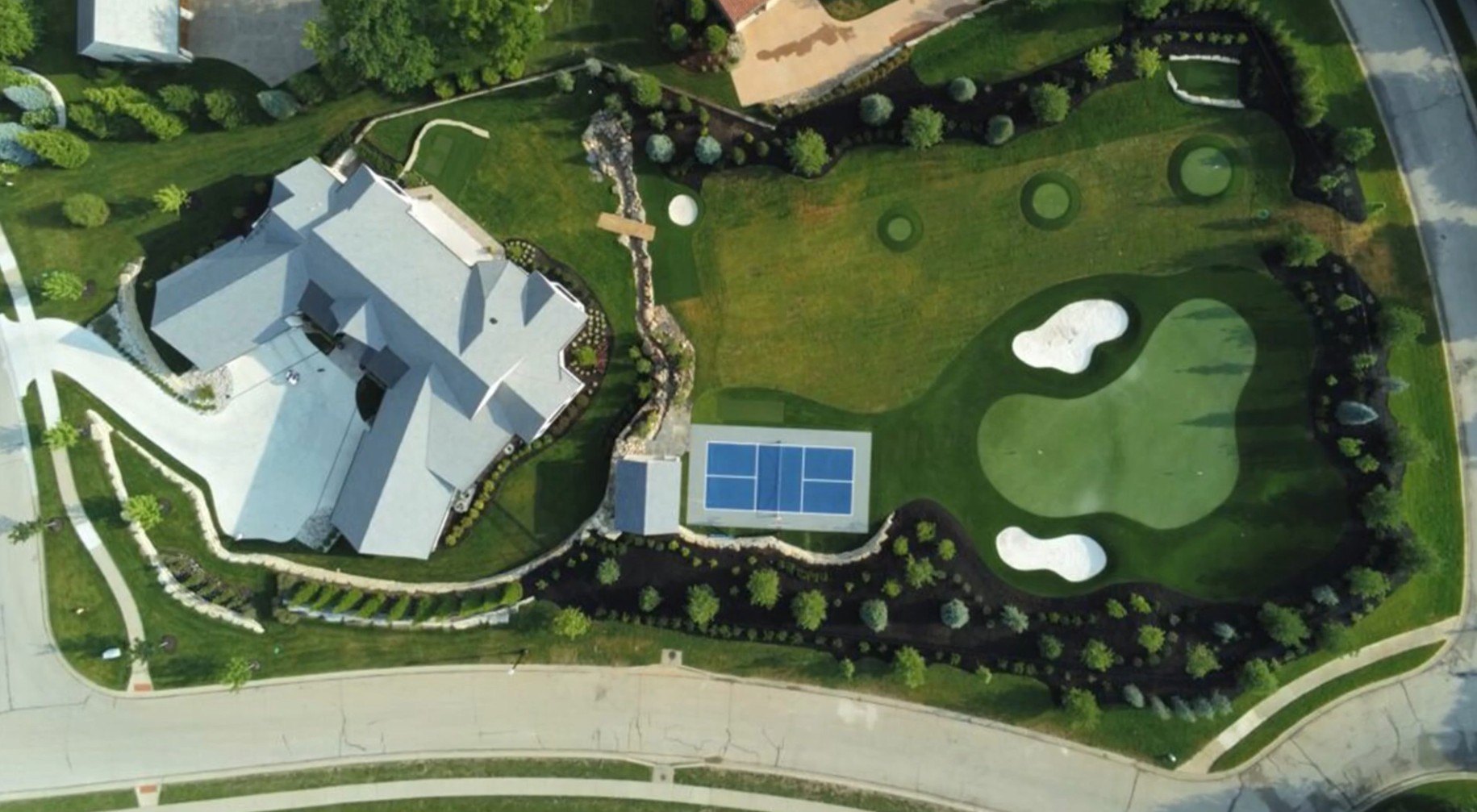 Golfer Gary Woodland trains at his private golf facility at his Kansas home