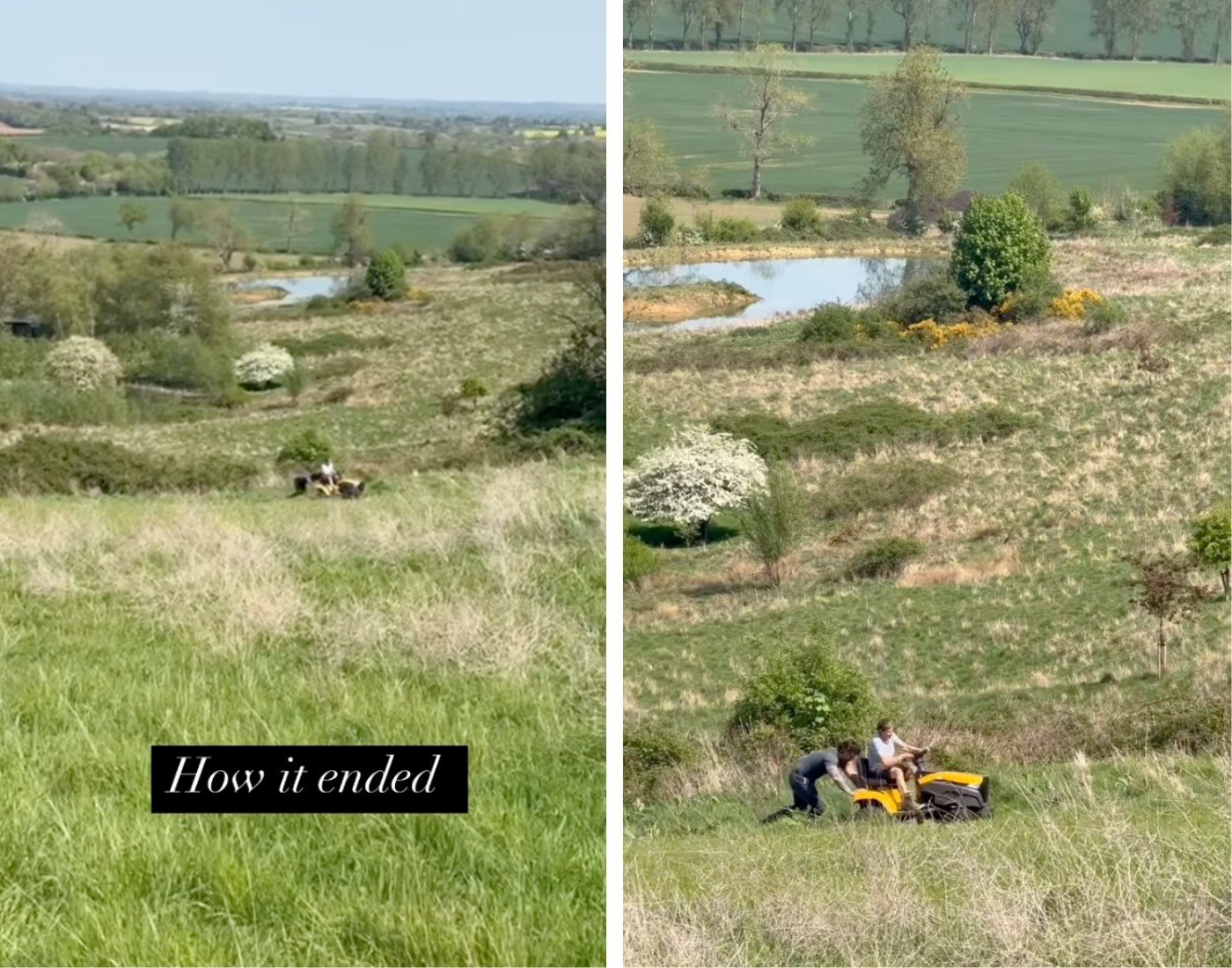 Ellen DeGeneres Reveals Glimpse at Her Enormous British Estate While Mowing the Lawn