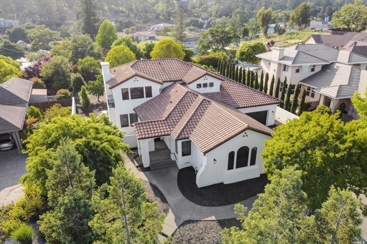 Arial view of a house in California