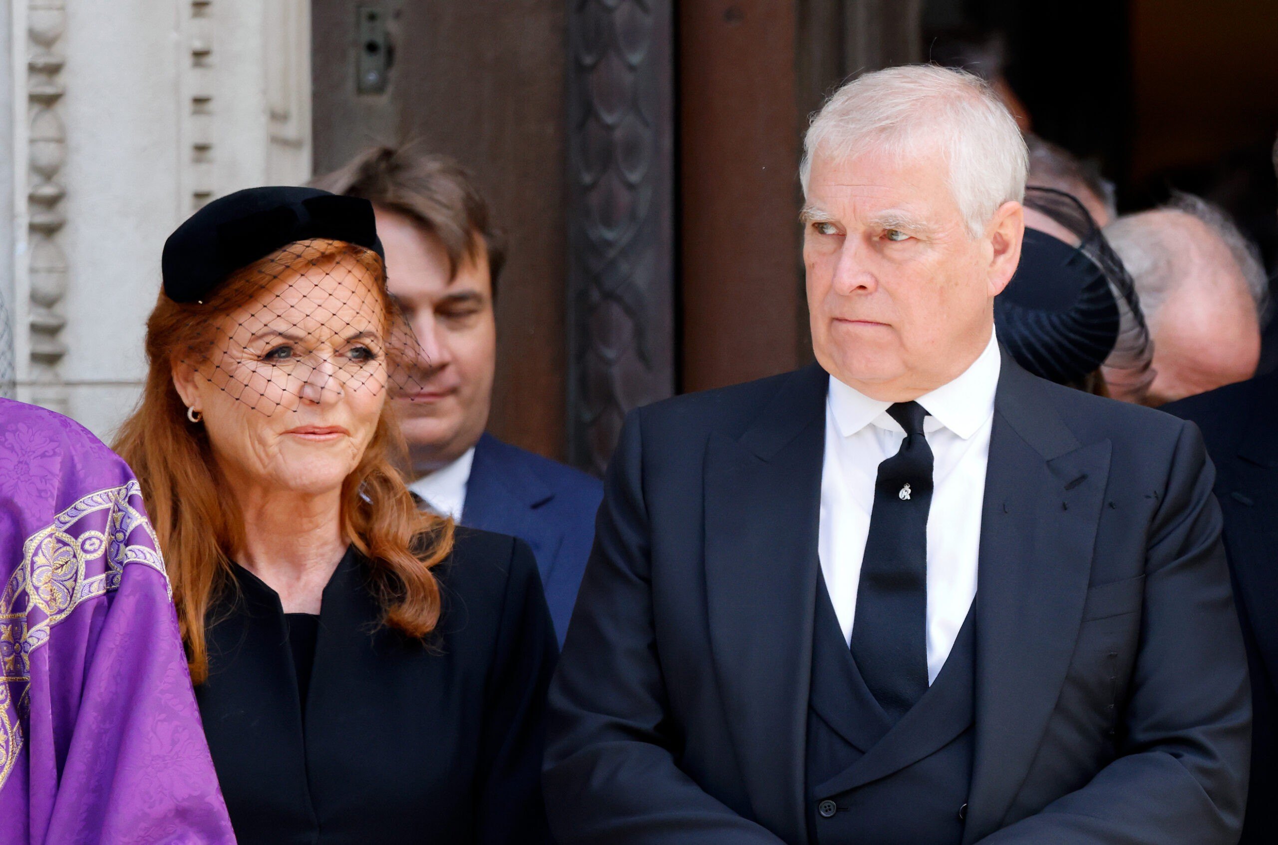 LONDON, UNITED KINGDOM - SEPTEMBER 16: (EMBARGOED FOR PUBLICATION IN UK NEWSPAPERS UNTIL 24 HOURS AFTER CREATE DATE AND TIME) Sarah Ferguson, Duchess of York and Prince Andrew, Duke of York attend Katharine, Duchess of Kent's Requiem Mass service at Westminster Cathedral on September 16, 2025 in London, England. Katharine, Duchess of Kent was married to Prince Edward, Duke of Kent, a first cousin of Queen Elizabeth II. She died on September 4 at the age of 92 at Kensington Palace surrounded by her family. Having converted to Catholicism in 1994, her funeral takes place at Westminster Cathedral and is the first Catholic funeral to be held for a member of the royal family in modern British history. Her Royal Highness will be laid to rest at the Royal Burial Ground at Frogmore, Windsor. (Photo by Max Mumby/Indigo/Getty Images)