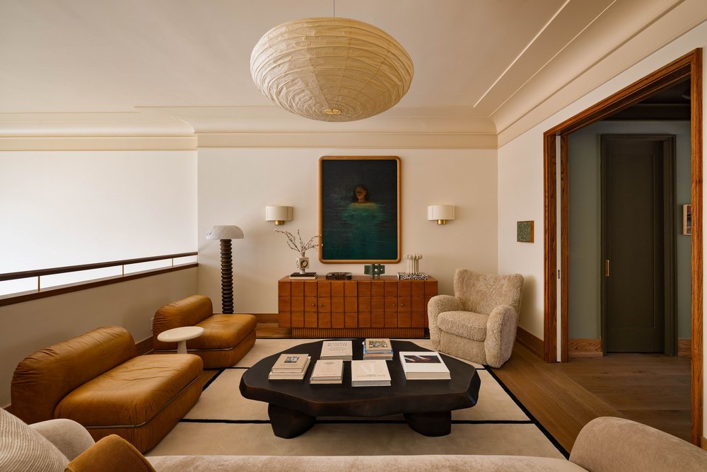 Sitting area at ECKSTROM townhouse in Brooklyn, NY, on sale for $14,250,000