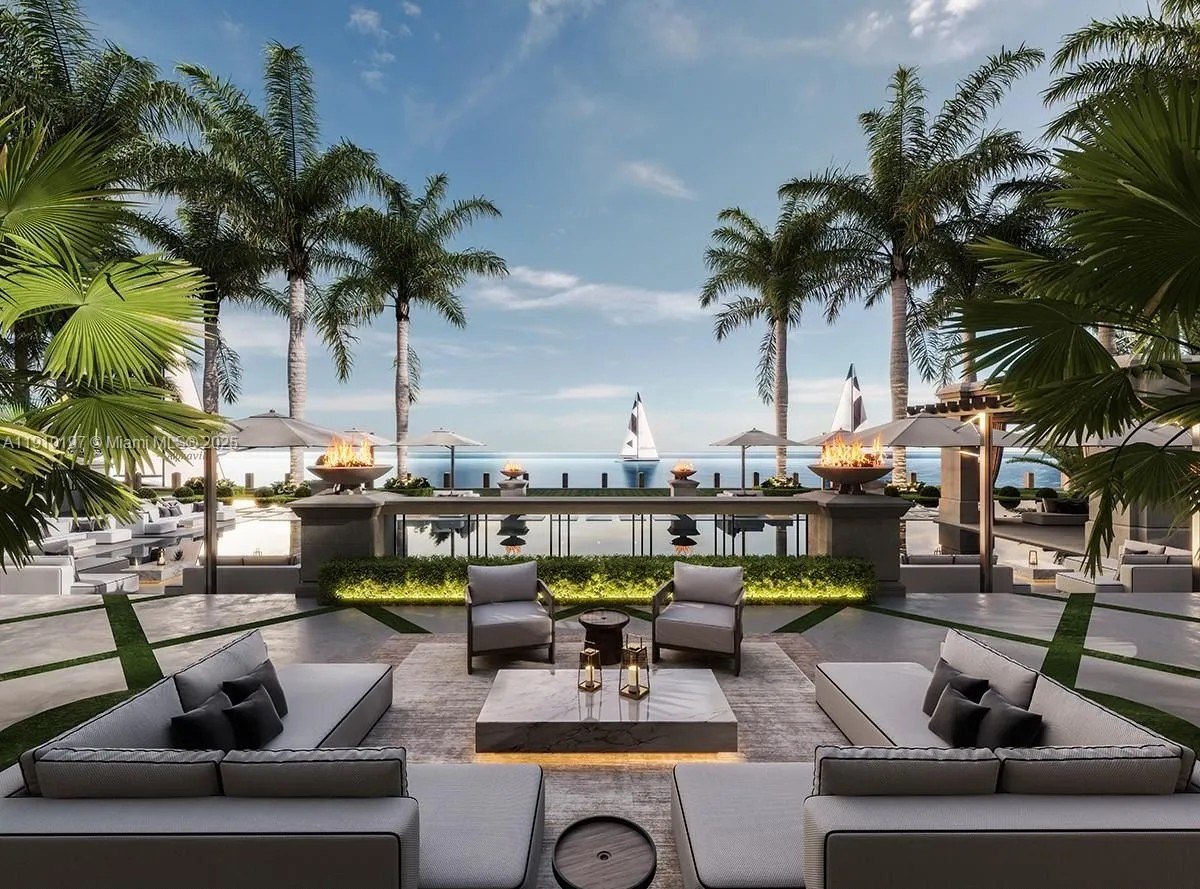 Outdoor lounge space at a luxury home in Florida that Meta chief executive Mark Zuckerberg paid 170 million for.