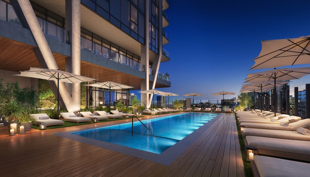 the pool at Nashville Edition residences