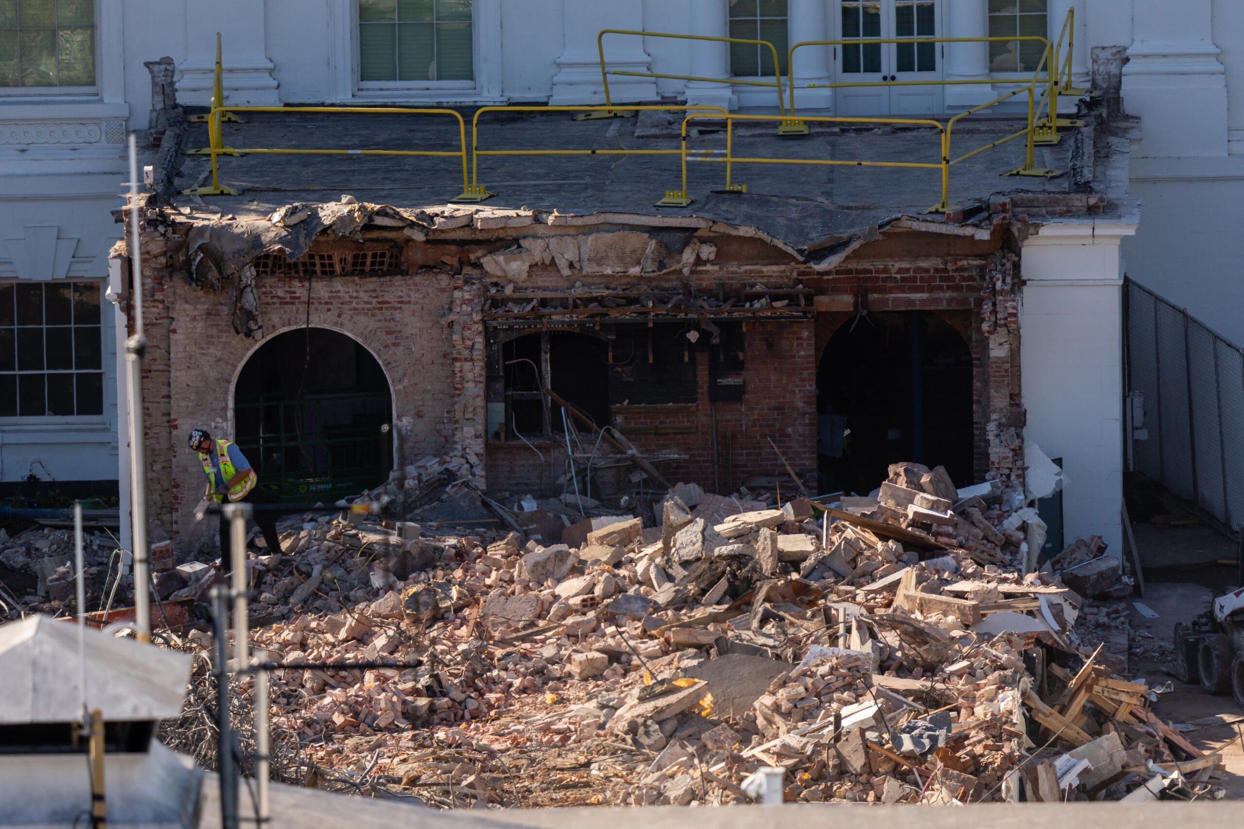 The rubble after the East Wing of the White House was demolished