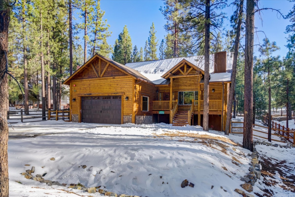 snow covered home 
