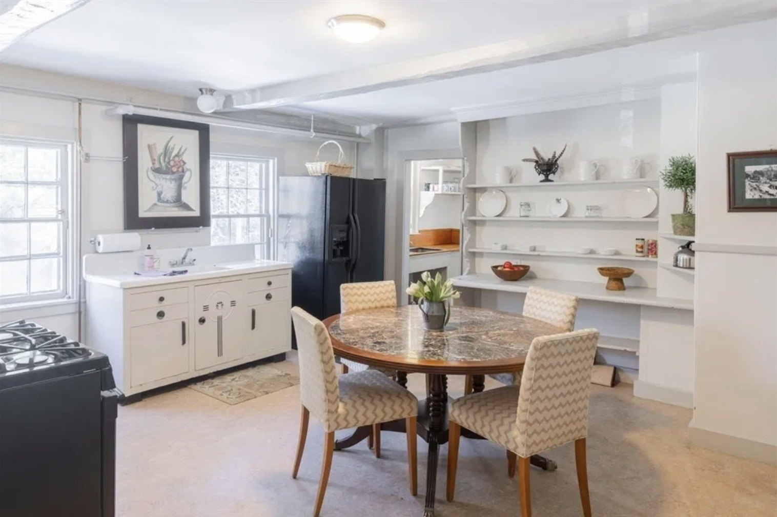A kitchen seen inside the Hooper-Lee-Nichols home in Cambridge, MA