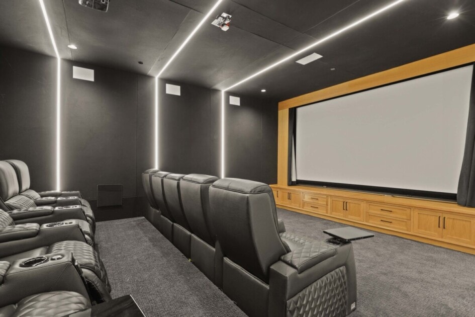 Media room in a luxury home in Dallas