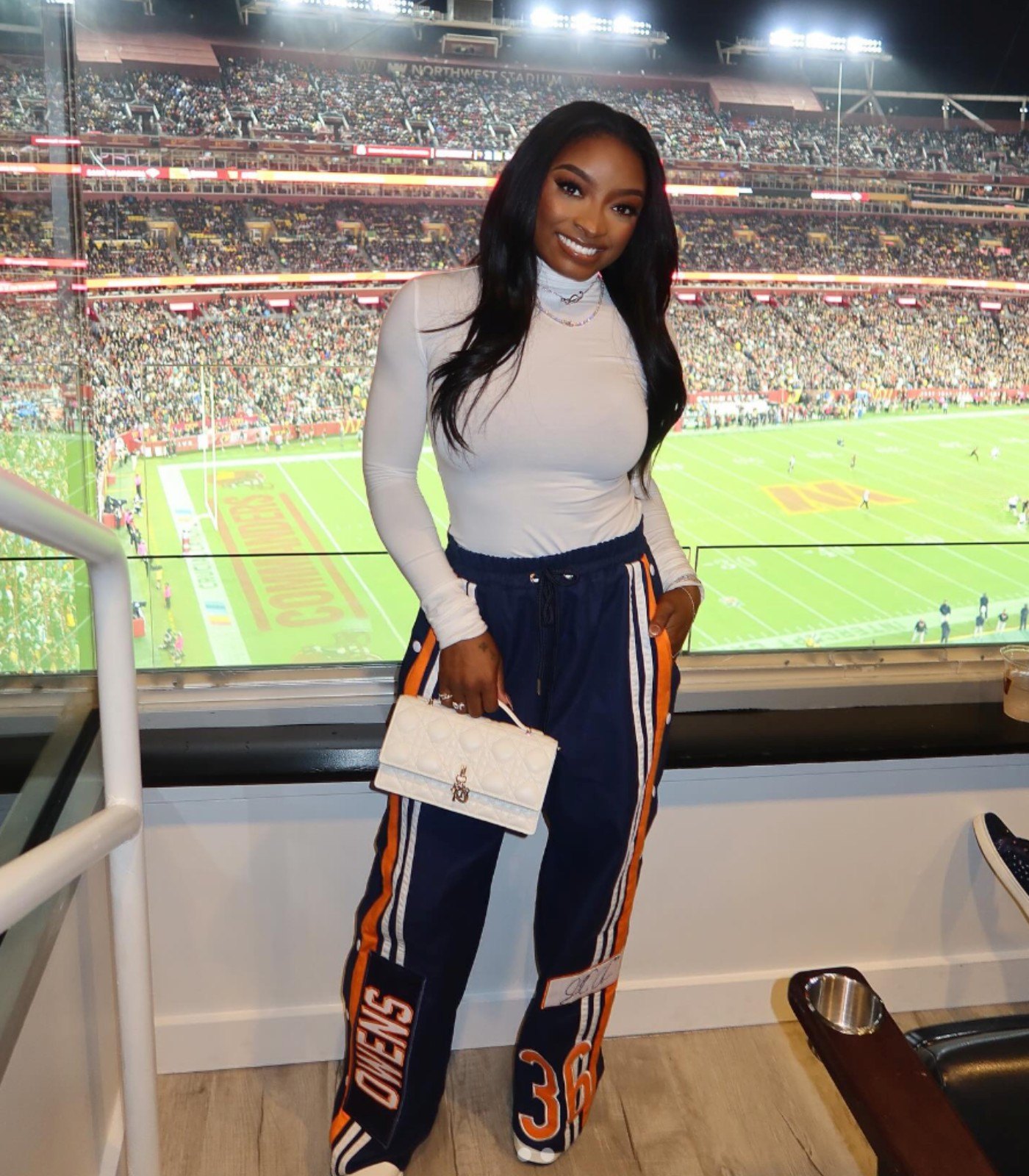 Simone Biles at the Chicago Bears game