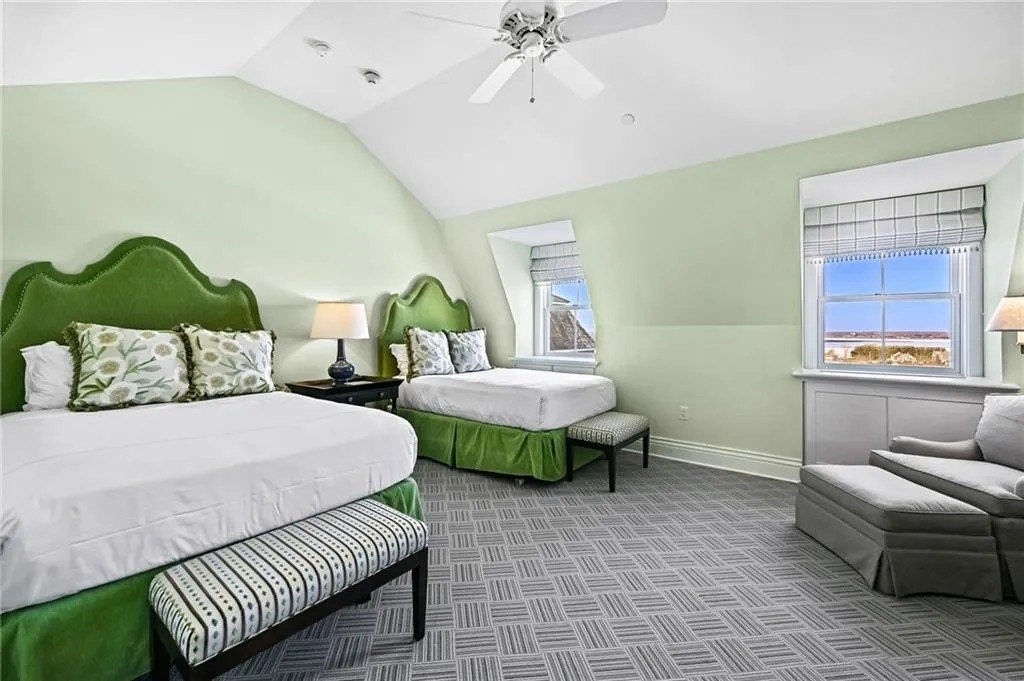 A guest room in the Penthouse on top of the Ocean House in Rhode Island where Taylor Swift and Travis Kelce may be getting married