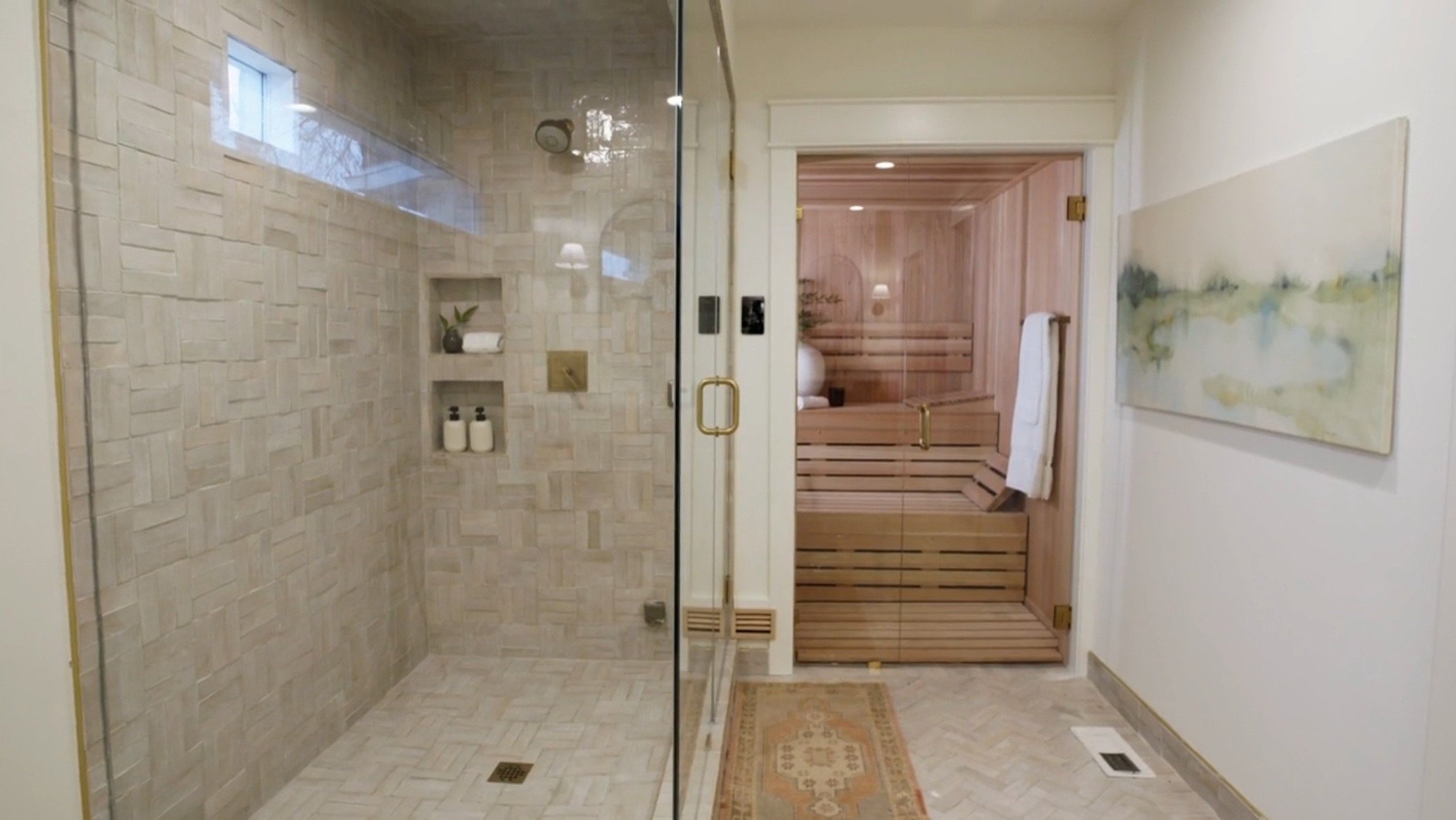 The married renovation duo also added a dry sauna inside their primary bathroom.