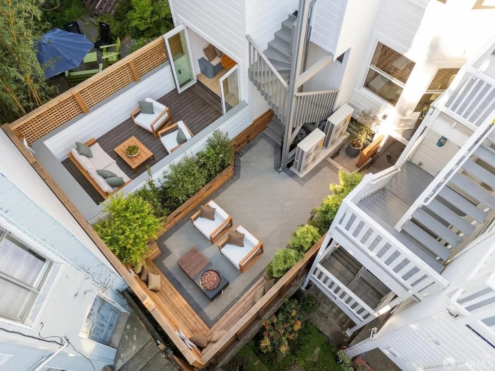Aerial View of Private Urban Courtyard