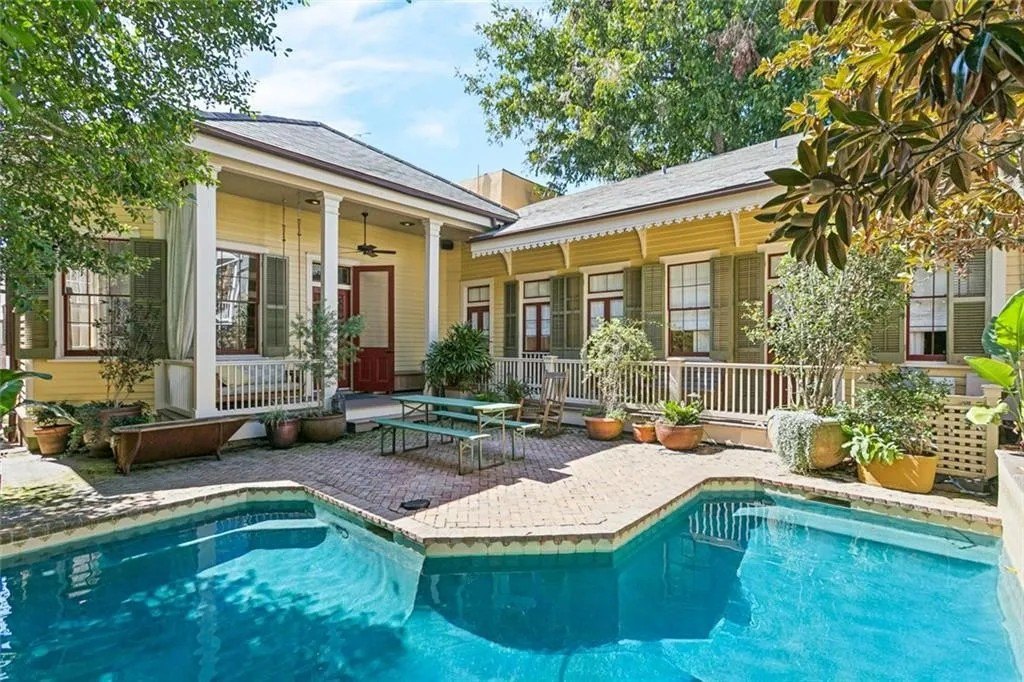 Exterior view including pool of Amy Schumer's home in New Orleans