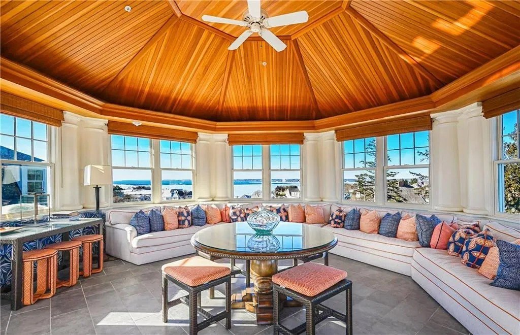 An entertaining space in the Penthouse on top of the Ocean House in Rhode Island where Taylor Swift and Travis Kelce may be getting married