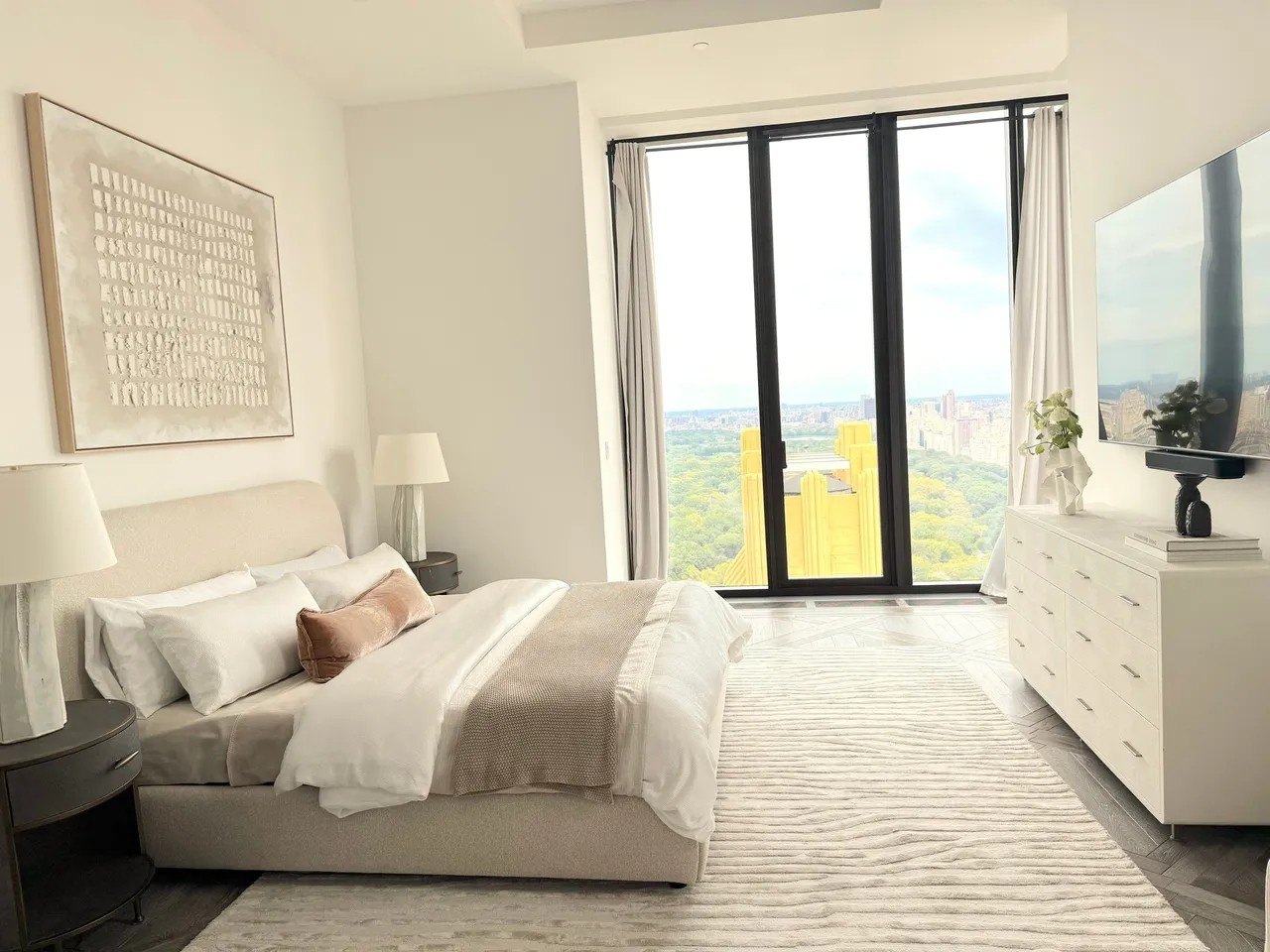 Bedroom in a luxury NYC condo