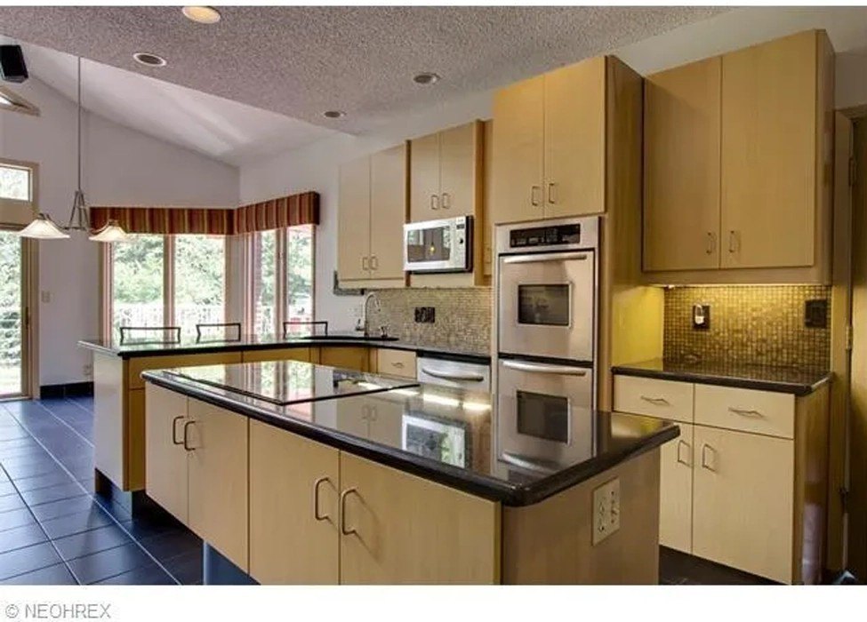 The kitchen in the seized Ohio mansion of Bitcoin mixing CEO Larry Harmon convicted of money laundering