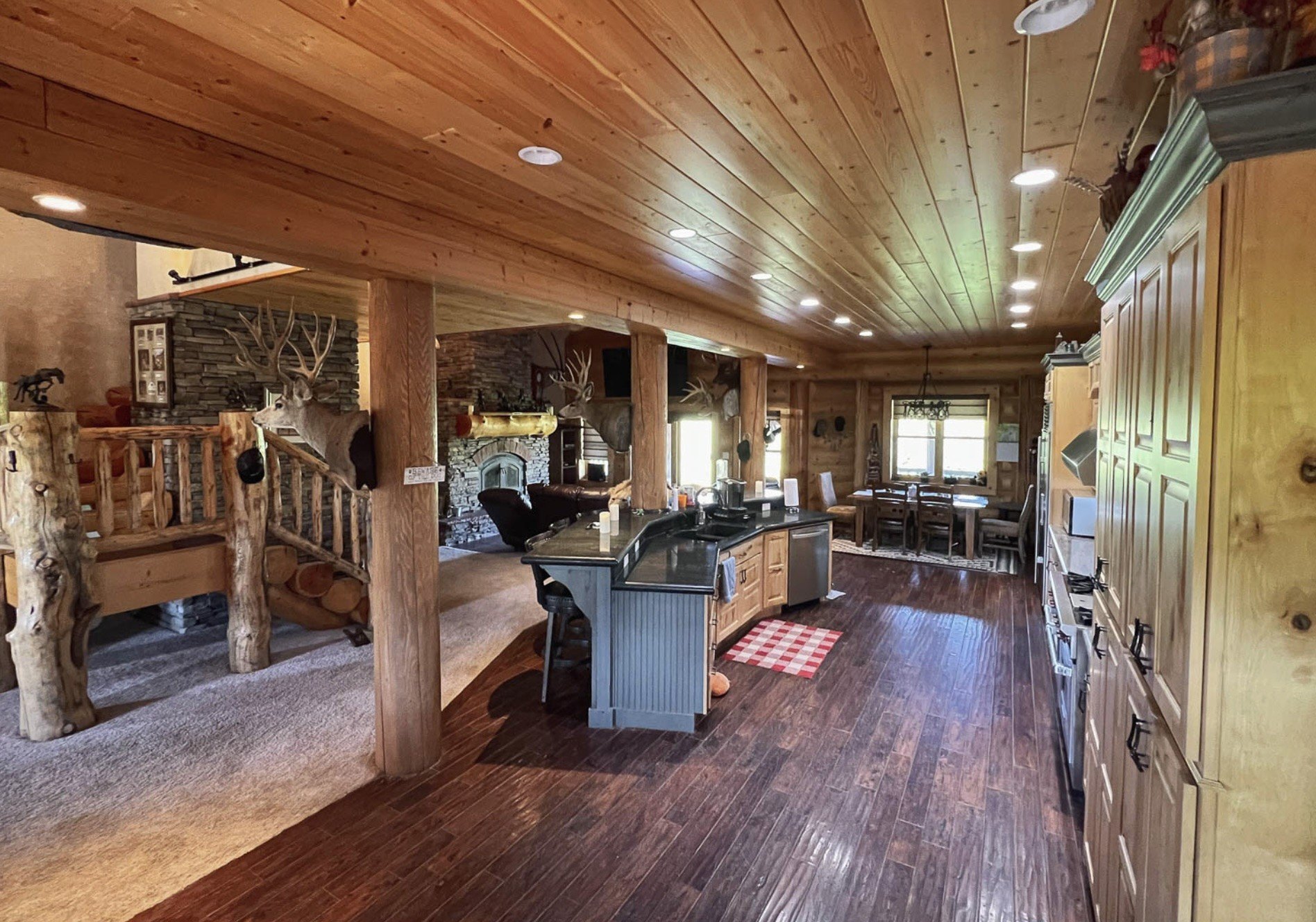 Interior of log home for sale, Evanston WY