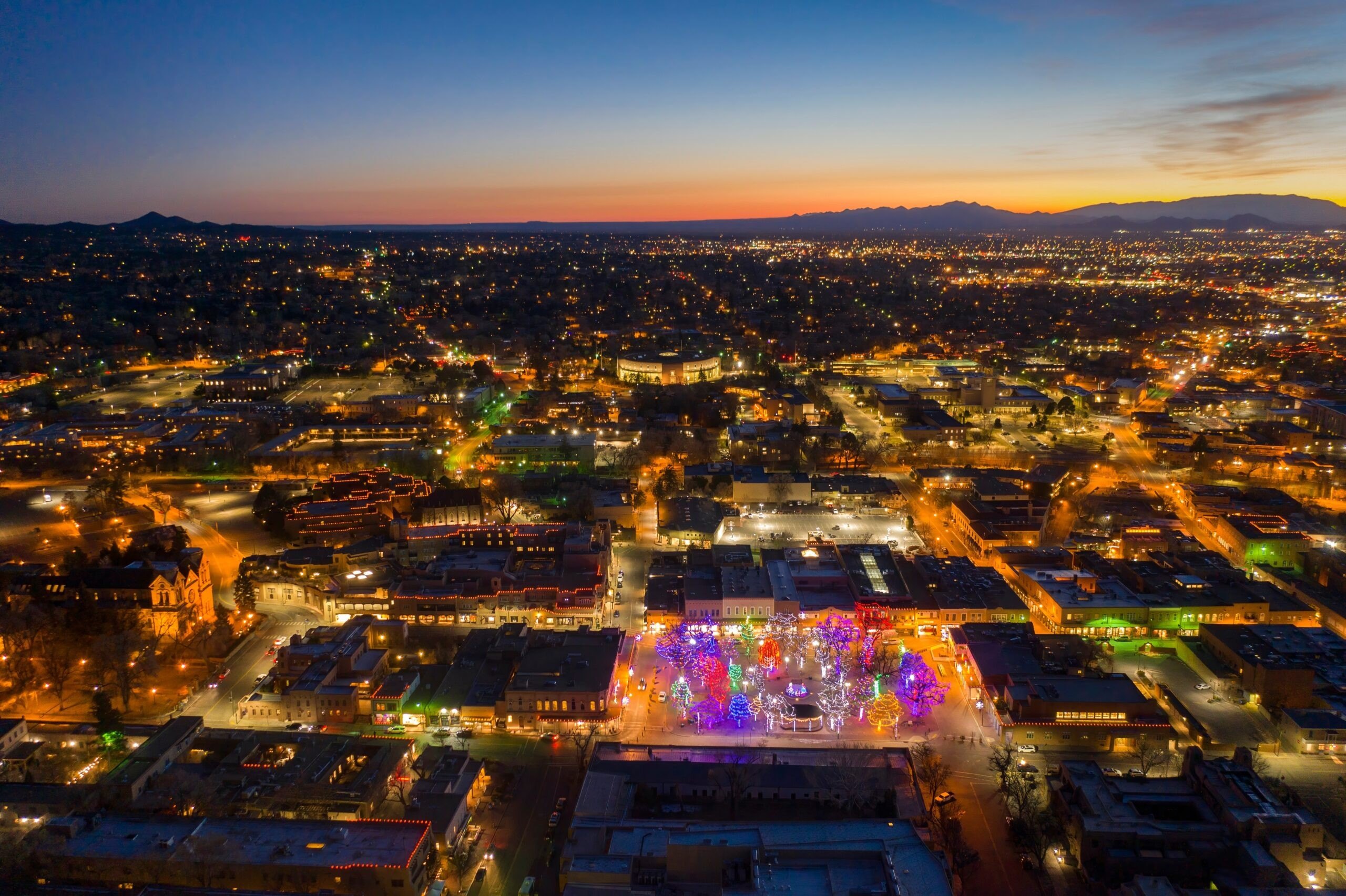 Santa Fe, New Mexico during Christmas