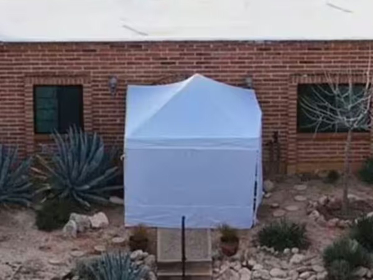 Nancy Guthrie's home seen with white tent outside