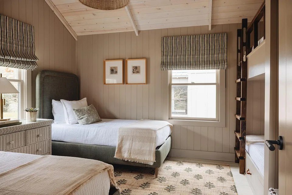 Bunk room at Townie Cottages in Union Pier, MI, on sale for $3,995,000