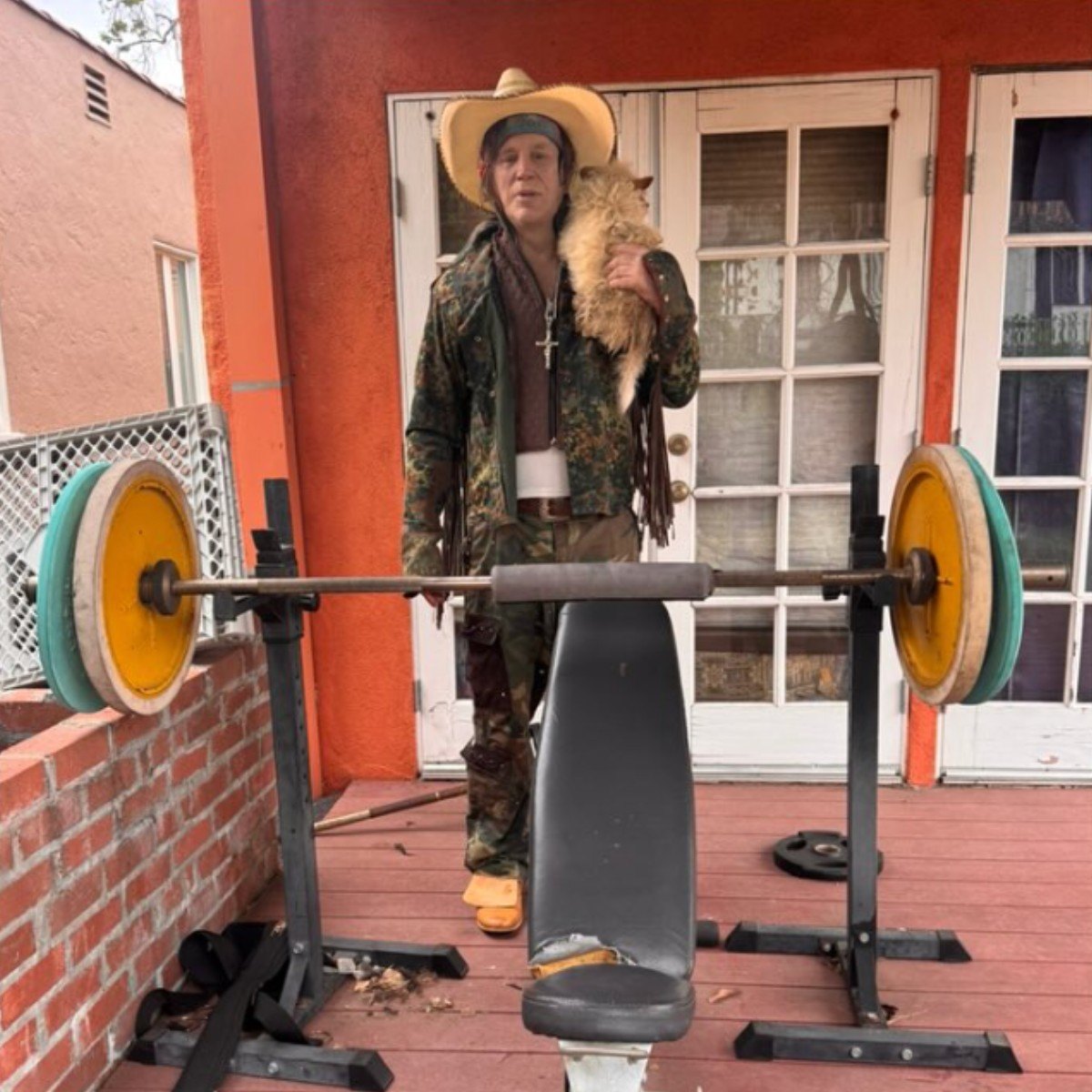 Mickey Rourke at his L.A. home