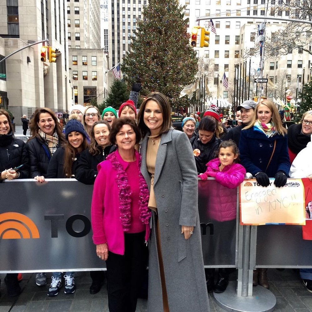 Savannah Guthrie with her mom Nancy Guthrie outside for TODAY